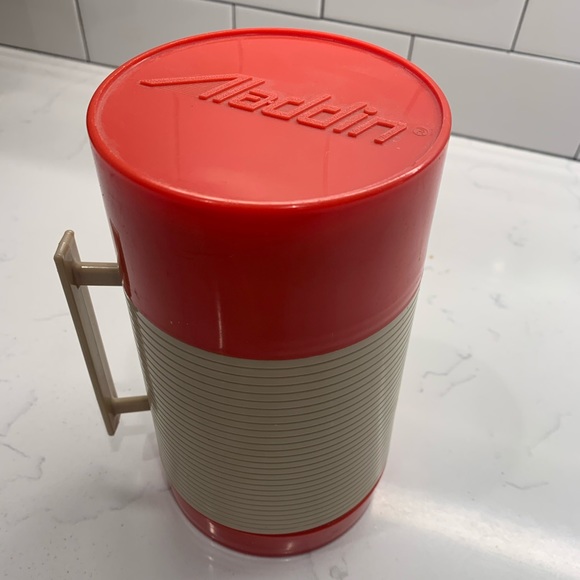 Other - Vintage 1960s Red and Tan Thermos by Aladdin